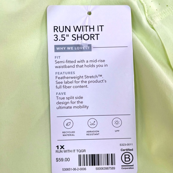 ATHLETA Run with It 3.5 Inch Running Shorts 1X NWT - Picture 9 of 10